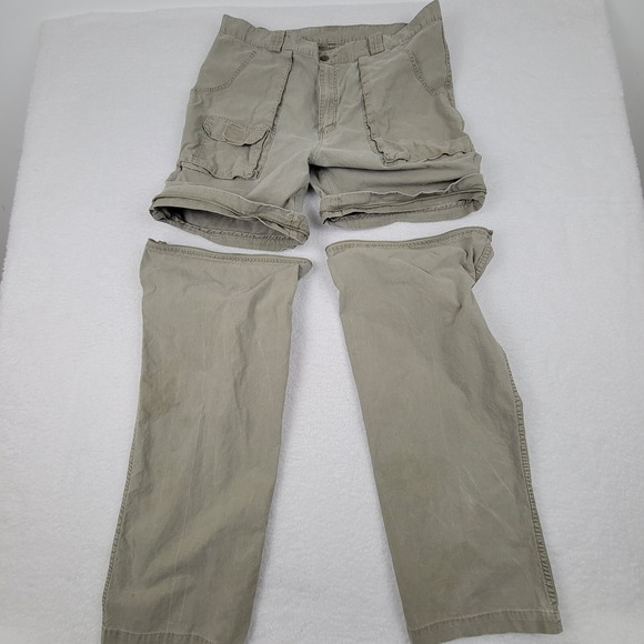 REI Convertible Cargo Pants Mens 40 Measures 38 X 33 100% Cotton Khaki Beige - Picture 11 of 12